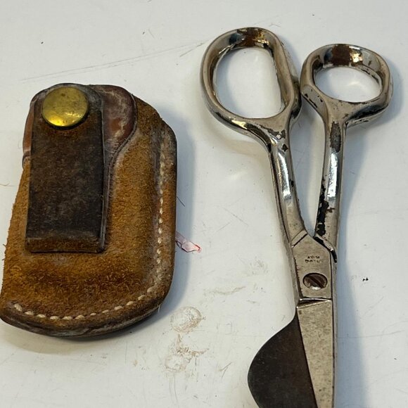 Vintage Valfo Italy Scissors with Leather Case High-Quality Craftsmanship - Picture 2 of 3